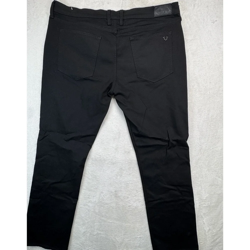 True Religion Men's Black Stretch Jeans 40W Straight Leg 5 Pocket Casual Pants
